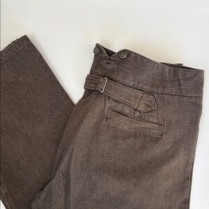 Vintage 90’s Wah Maker Pants Western Buckle Back Brown Striped Frontier USA 36